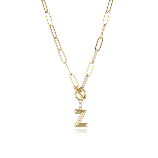 Collar de Letra Chapado en Oro Real Estilo Hip Hop - Image 4