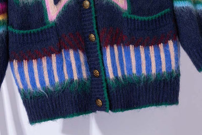 Cardigan Tejido Bicolor de Manga Larga - Estilo Relajado - Image 15