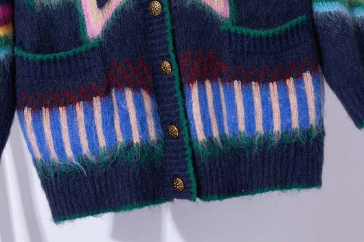 Cardigan Tejido Bicolor de Manga Larga - Estilo Relajado - Image 15