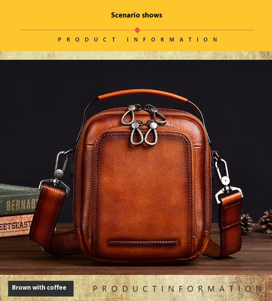 Bolsa Mensajera Casual Retro en Cuero Genuino para Hombre - Image 19