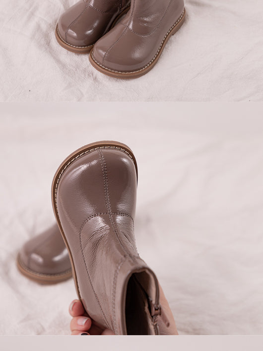 Botas Infantiles de Color Sólido - Estilo Retro para Niños - Image 9
