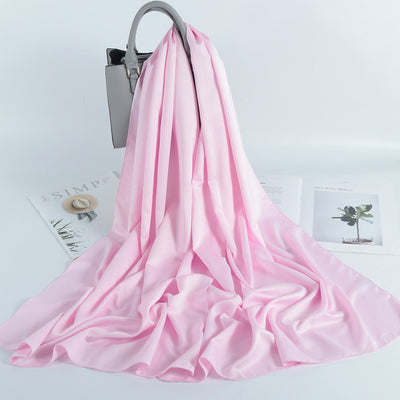 Pañuelo Satinado Liso de Estilo Malayo - Chal Casual Versátil - Image 15