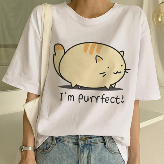 Playera Pareja a Juego con Estampado Divertido de Gatos - Unisex Manga Corta Tendencia - Image 16