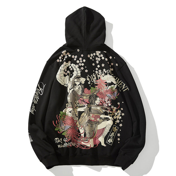 Sudadera con Capucha y Bordado Estampado con Letras Doradas para Hombre