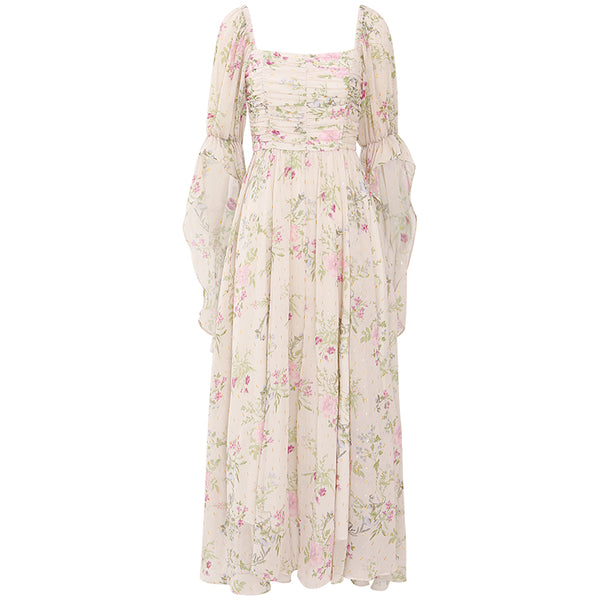 Vestido Infantil de Verano con Cuello Cuadrado y Estampado Floral - Image 6