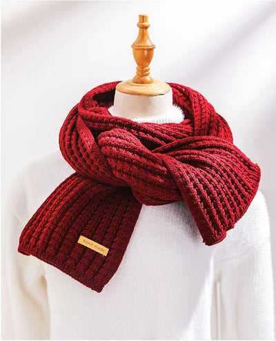 Bufanda Mujer Otoño Invierno Versión Coreana Lana Tejida Color Sólido - Image 11