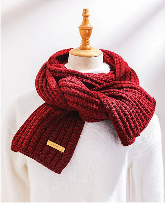Bufanda Mujer Otoño Invierno Versión Coreana Lana Tejida Color Sólido - Image 11