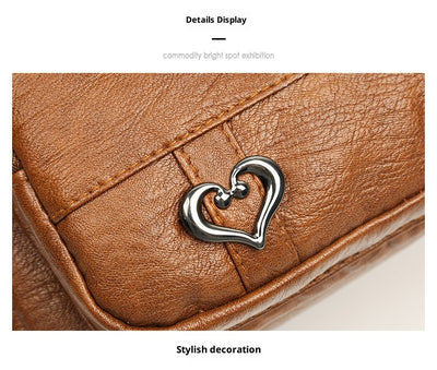 Bolsa Crossbody de Cuero Suave Multibolsillos Versátil - Image 8
