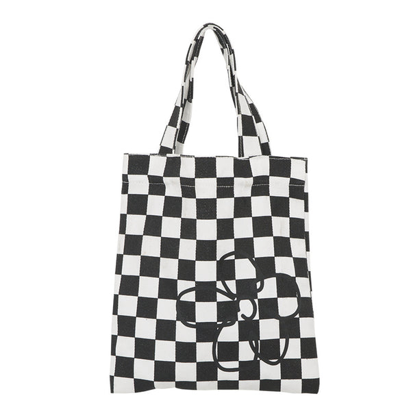 Bolso de Mano Pequeño Canvas Blanco y Negro - Diseño Moderno para Mujer