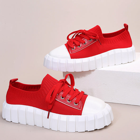 Zapatos Retro de Cordones con Punta Redonda para Mujer en Color Bisqué - Image 10
