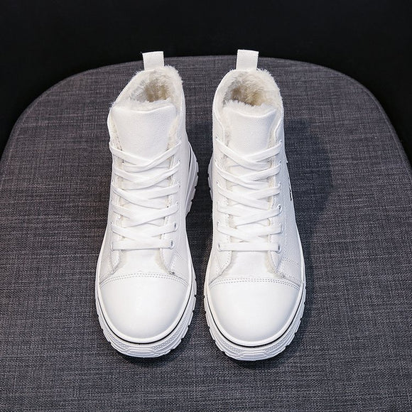 Botas Martin de Moda para Mujer con Tacón Medio y Lona Reforzada