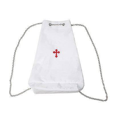 Bolso Bandolera Mujer Diseño Exclusivo con Cadena y Bordado Cruzado - Image 8