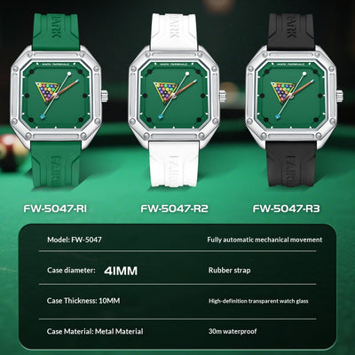 Reloj de Cuarzo Personalizado para Hombre con Diseño Temático de Billar - Image 3