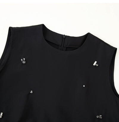 Blusa sin Mangas con Diseño Irregular y Volantes Perlados para Mujer - Image 14