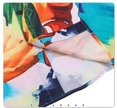 Camisa Casual para Hombre con Estampado Retro Digital - Image 12