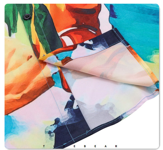 Camisa Casual para Hombre con Estampado Retro Digital - Image 12