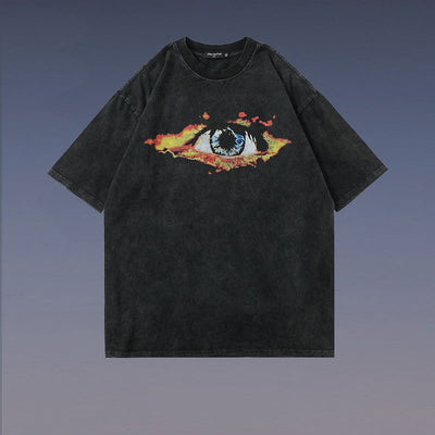 Camiseta Retro Americana de Cuello Redondo para Hombre