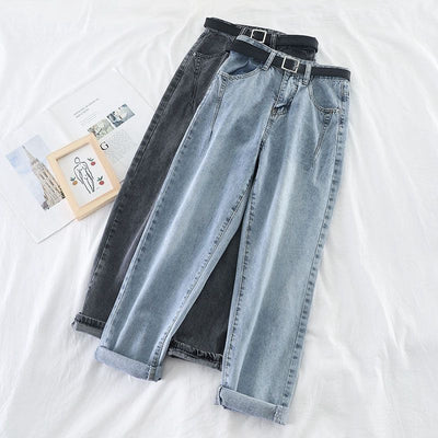 Pantalones Talle Alto Ajustados Rectos Estilo Papá - Loose Radish