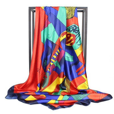 Pañoleta Cuadrada de Seda Simulada - Accesorio Versátil para Cualquier Estilo - Image 9