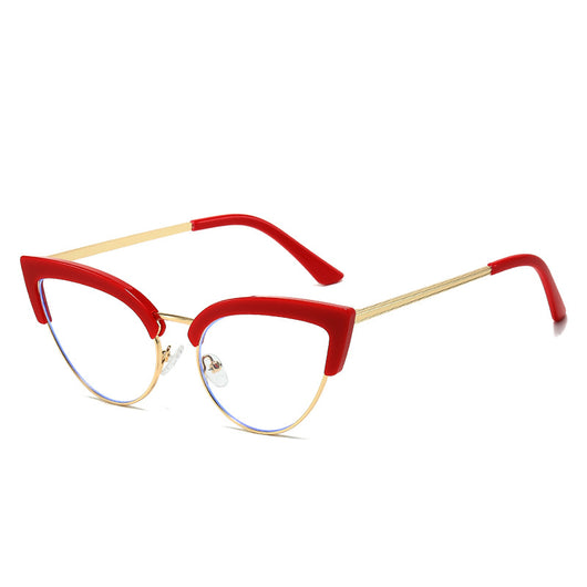 Gafas Elegantes Marco Grande Metal Mitad Inferior - Image 8