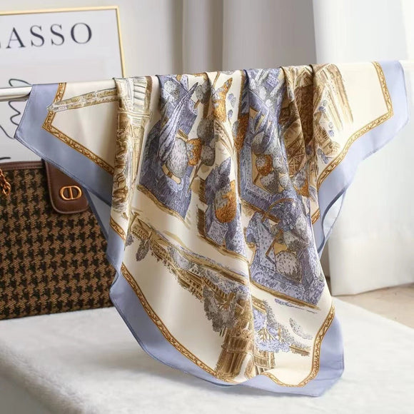 Pañuelo de Seda Cuadrado Lujo Elegante - Accesorio Premium para Regalo