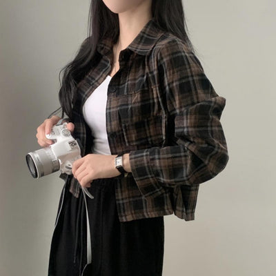 Camisa Cuadrille Oversized de Manga Corta - Image 29