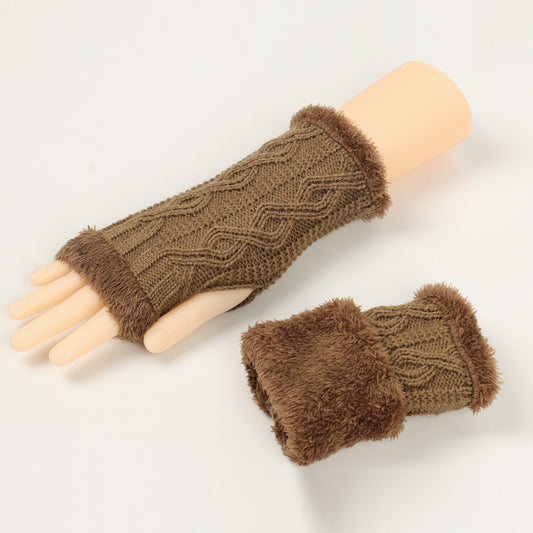 Guantes Tejidos Gruesos Rombos con Forro Polar Plus