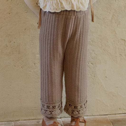Pantalones Anchos con Encaje y Rayas - Image 11