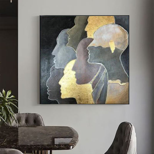 Cuadro Abstracto Dorado Moderno - Pintura al Óleo Artesanal de Lujo para Sala de Estar - Image 5