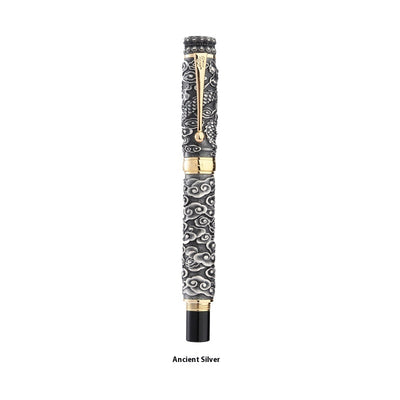 Bolígrafo Dorado Estilo Chino Retro con Relieve 18K - Diseño Bicolor Premium - Image 6