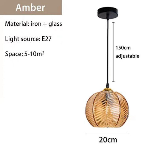Lámpara Colgante de Cristal con Patrón de Hojas para Dormitorio - Image 15
