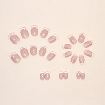 Uñas Postizas Francesas Clásicas Blancas Desmontables - Image 5