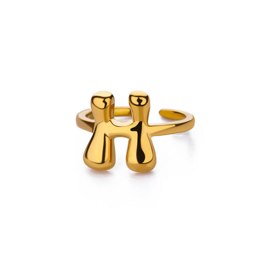 Anillo de Letras Bubble Dorado en Oro 18K Chapado - Image 13