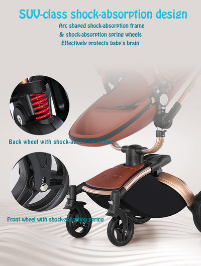 Cochecito de Bebé 3 en 1 con Rotación 360° y Cesta Amplia Plegable - Image 8