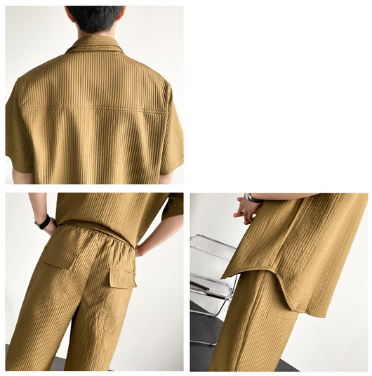 Conjunto de Overol con Camisa Plisada de Manga Corta - Image 15