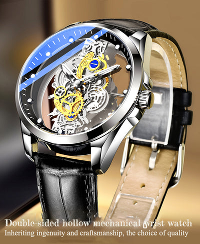 Reloj Automático Esqueleto Dorado de Lujo para Hombre - Image 21