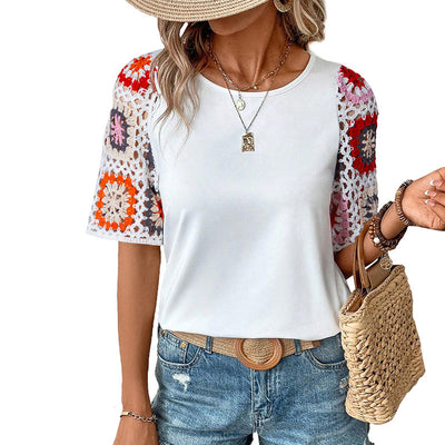 Blusa Tejida Casual Versátil de Manga Corta - Image 7
