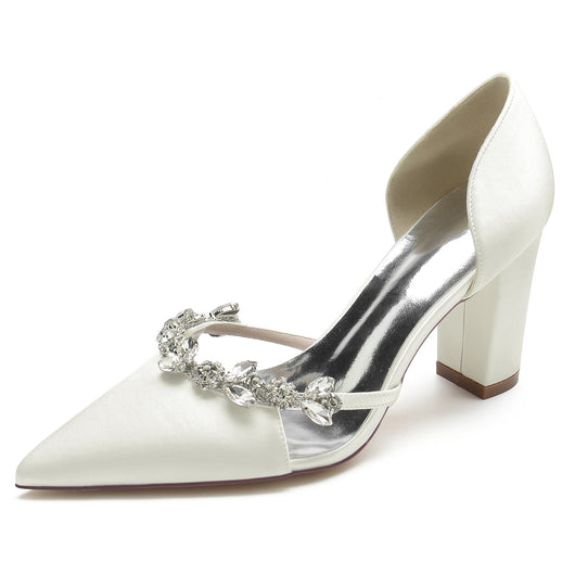 Zapatos de Tacón Cuadrado con Punta Afilada y Cristales Brillantes - Image 34
