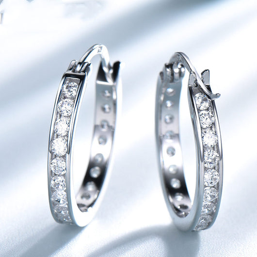Aretes de Aro Plata con Diamantes - Elegancia Versátil - Image 5
