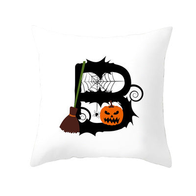 Funda de Cojín de Halloween con Letras Divertidas en Piel de Durazno para Hogar y Oficina - Image 12