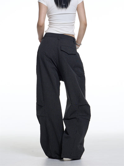 Pantalones Anchos de Cuadros Retro Americano para Mujer - Comodidad Casual - Image 6