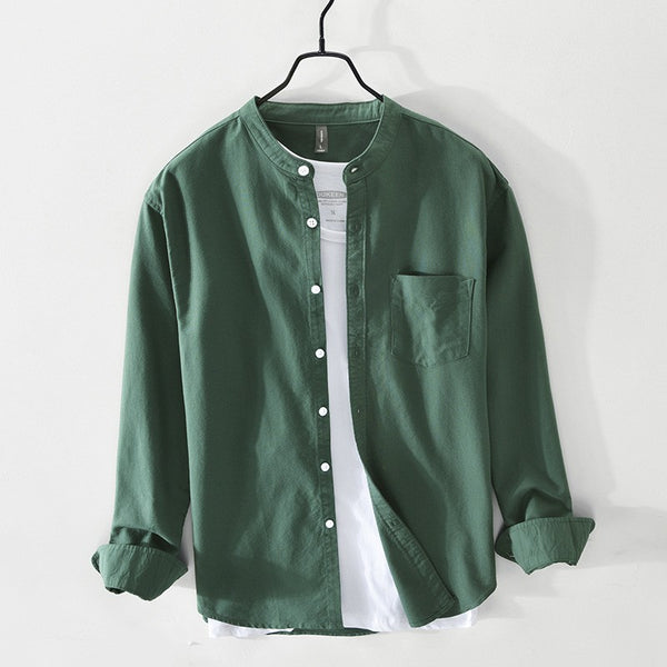 Camisa Casual con Cuello Mao Talla S para Hombre