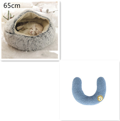Cama 2 en 1 para Perros y Gatos - Cama Cálida de Felpa Suave Tipo Casa - Image 45