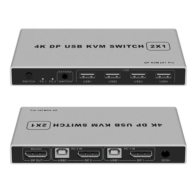 Switch KVM DisplayPort 2x1 4K 60Hz para 2 PCs - Image 4