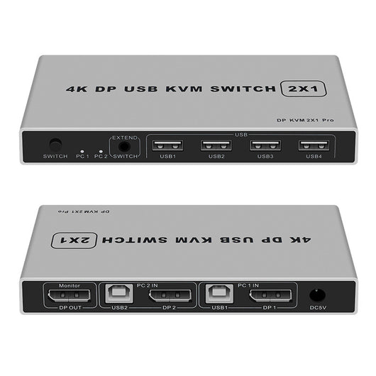 Switch KVM DisplayPort 2x1 4K 60Hz para 2 PCs - Image 4