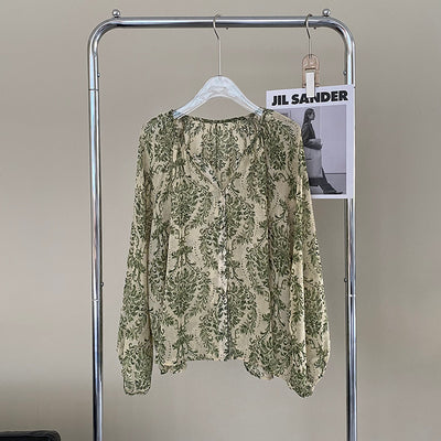 Blusa Protectora Floral con Mangas Linterna y Filtro Solar - Image 26