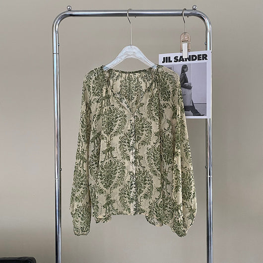 Blusa Protectora Floral con Mangas Linterna y Filtro Solar - Image 26