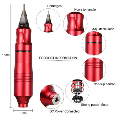Kit Profesional de Máquina Tatuadora con Motor Rotativo y Pluma de Precisión - Image 8