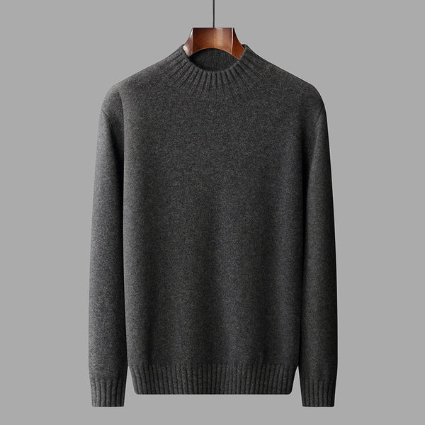 Suéter Cuello Alto Hombre Elegante Versátil Colores Sólidos