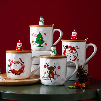 Taza de Cerámica con Tapa de Madera y Cuchara